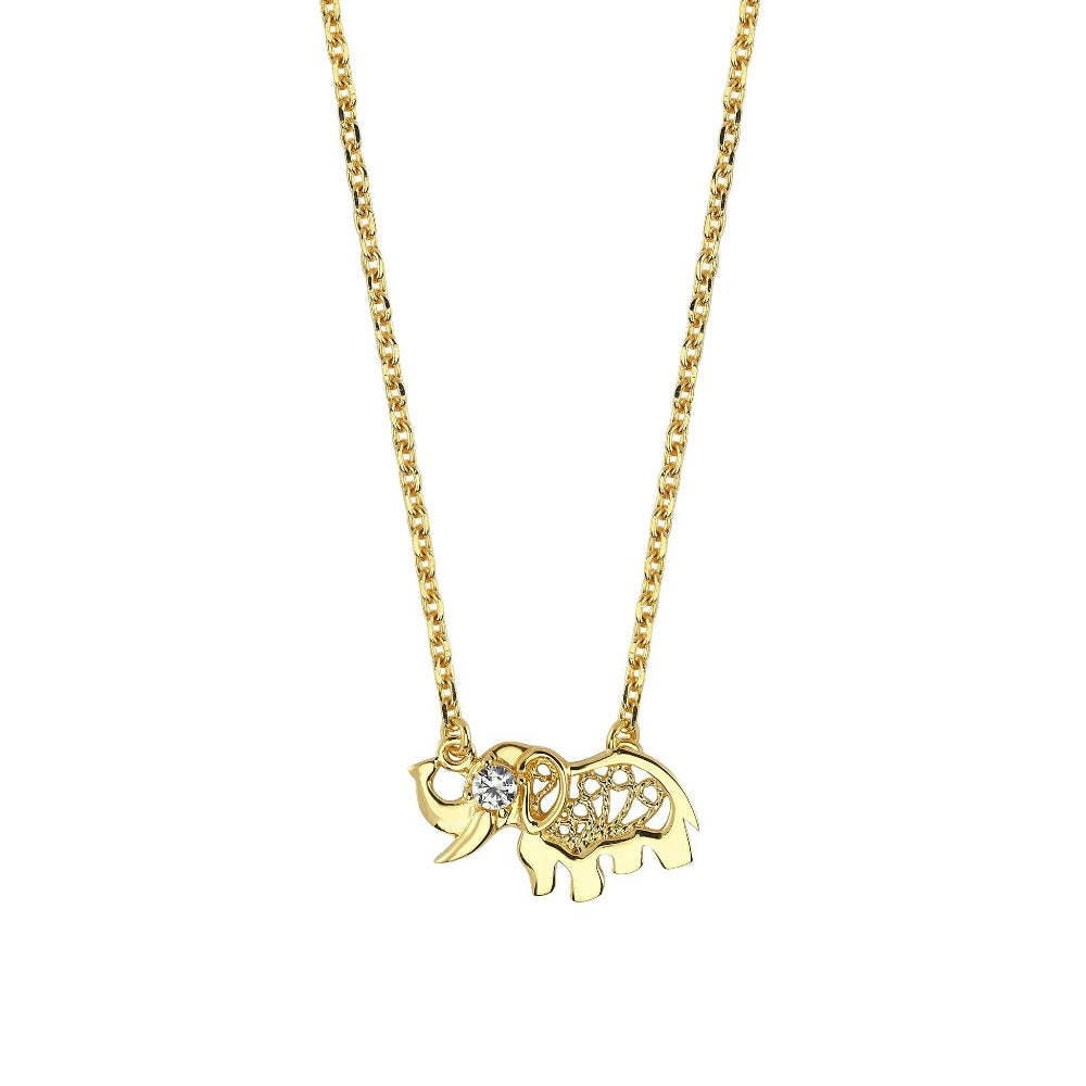 Elephant Necklace with Chain - Diallure