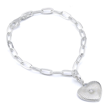 Sterling Silver "Rays of Light" Charm & Bracelet Set