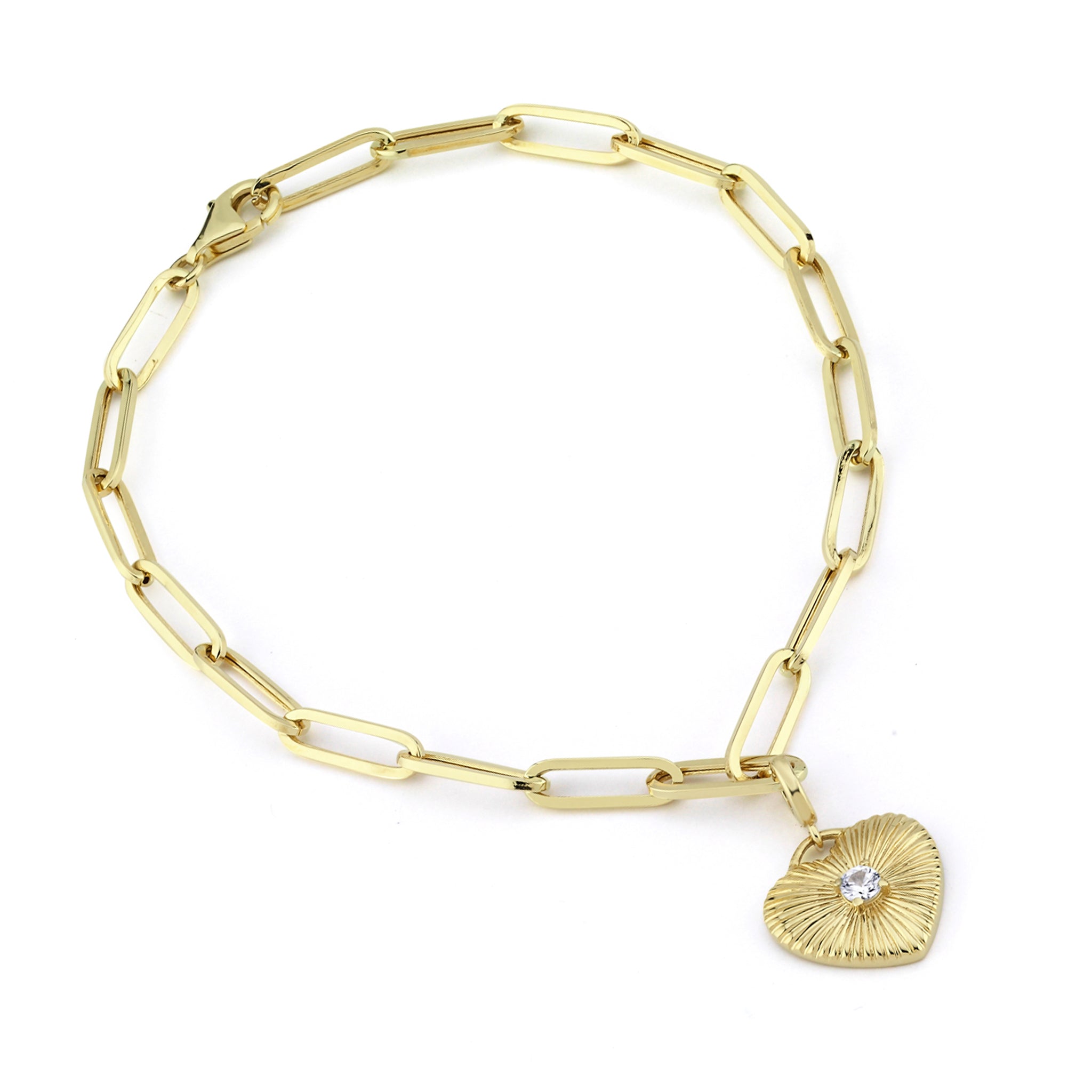 14K Yellow Gold "Rays of Light" Charm & Bracelet Set