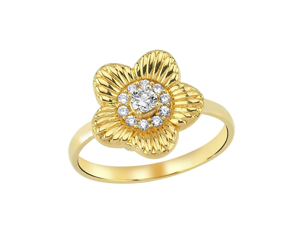 In Bloom Diamond and Zircon Ring